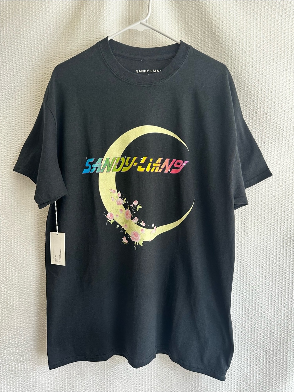 Sandy Liang Moonie Tee Women’s Black Graphic Short Sleeve T-Shirt Size: Large